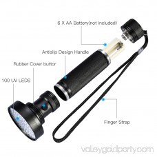 UV Handheld 100 LED Blacklight Scorpion 395nm Violet Flashlight Detection Torch Light for Dog Urine, Pet Stains and Bed Bug 567598393